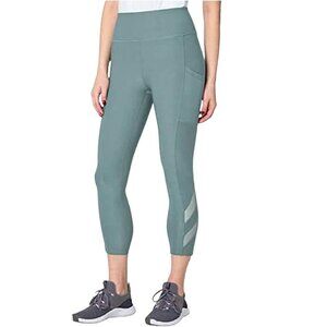 NEW Mondetta High Waist Active Capri Crop Length Mesh Calf Trim Pocket Leggings